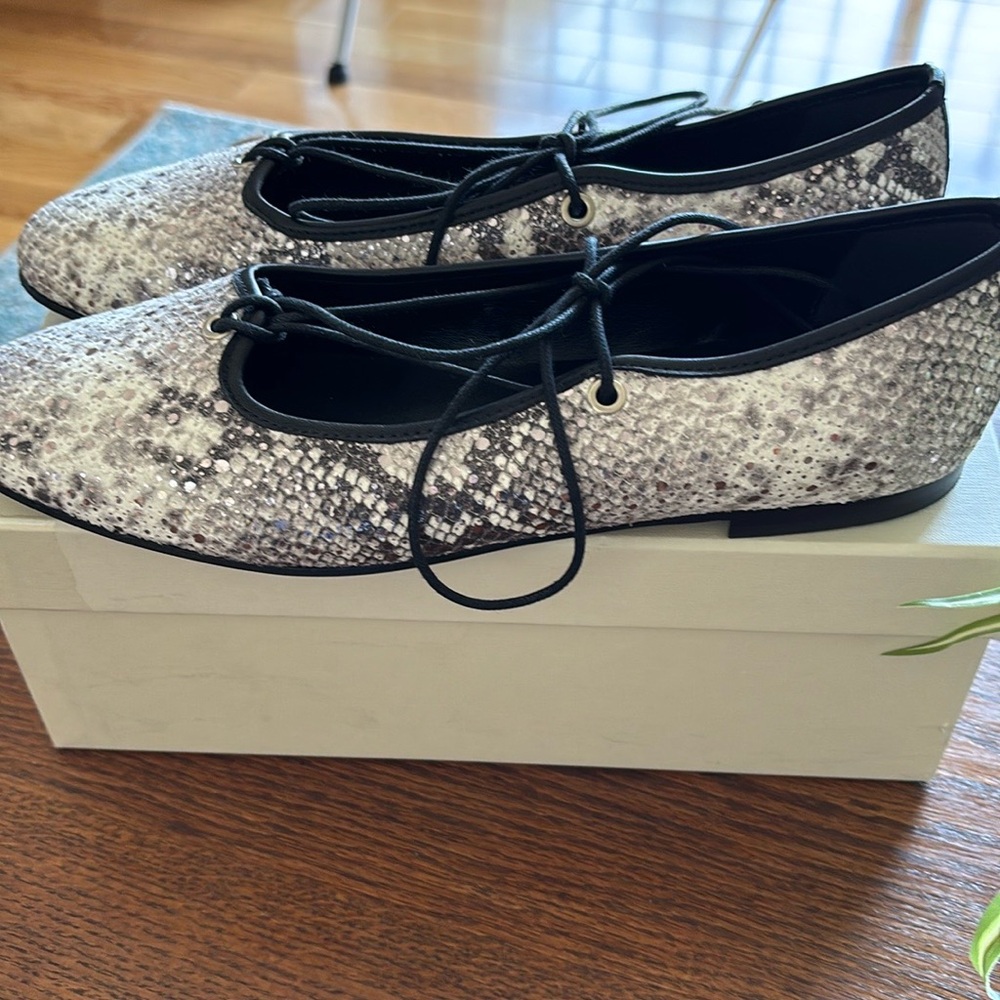 Snakeskin Patterned Women's Ballet Flats